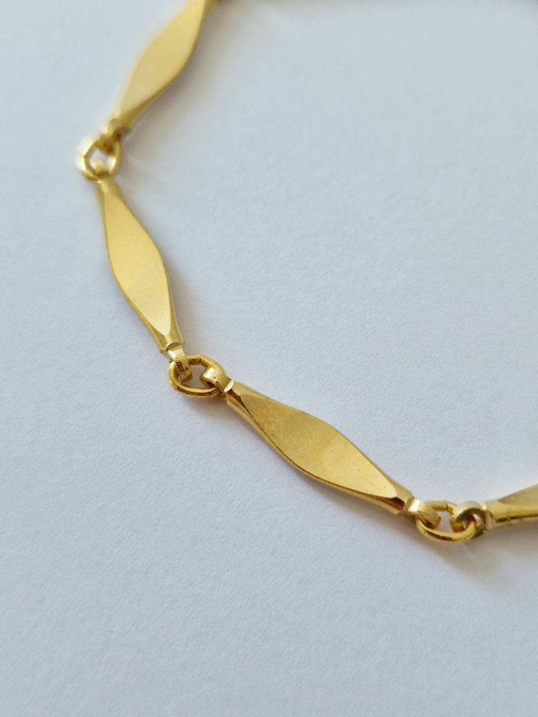 Vintage Gold Plated Flat Link Chain Bracelet