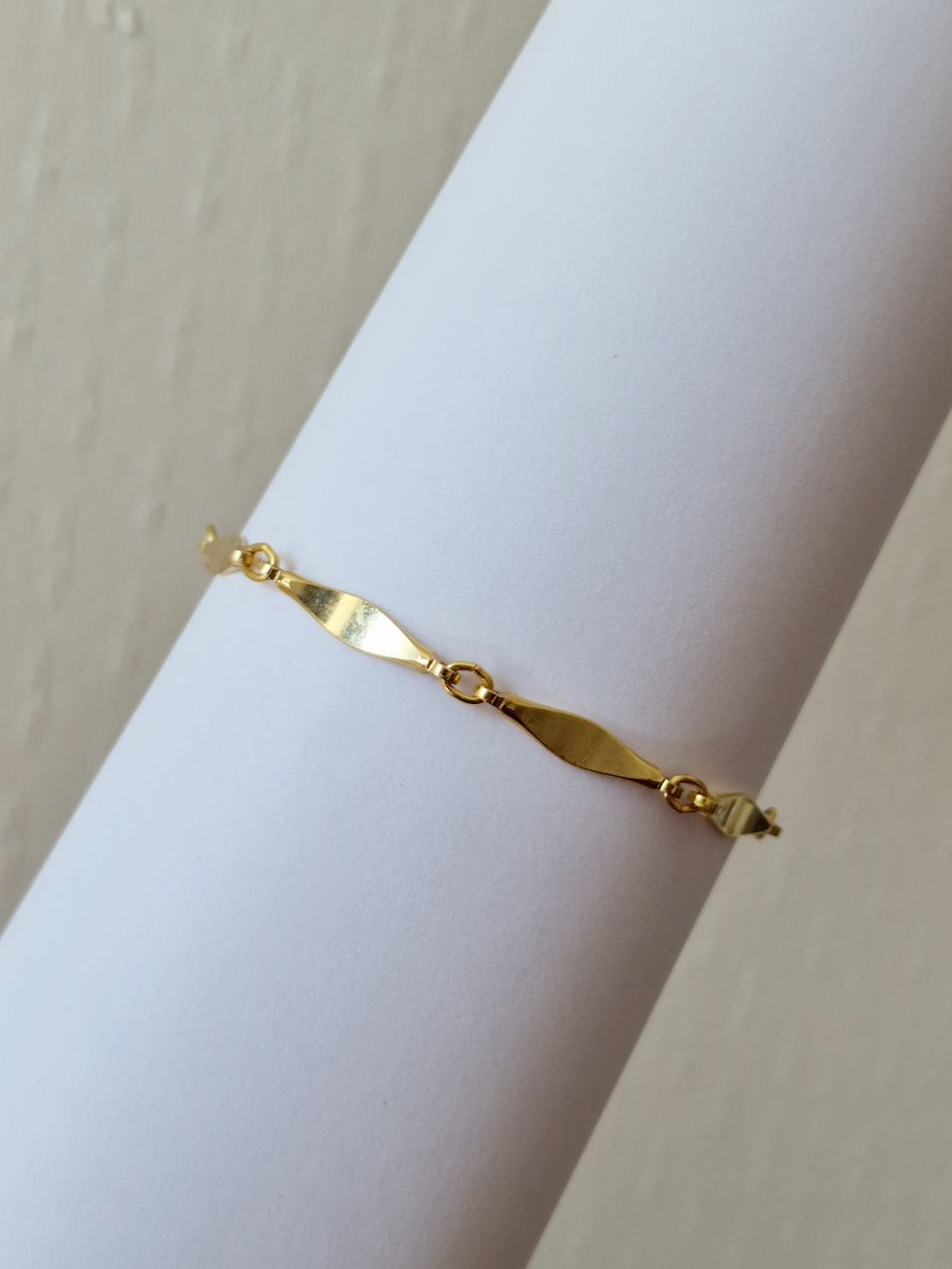 Vintage Gold Plated Flat Link Chain Bracelet