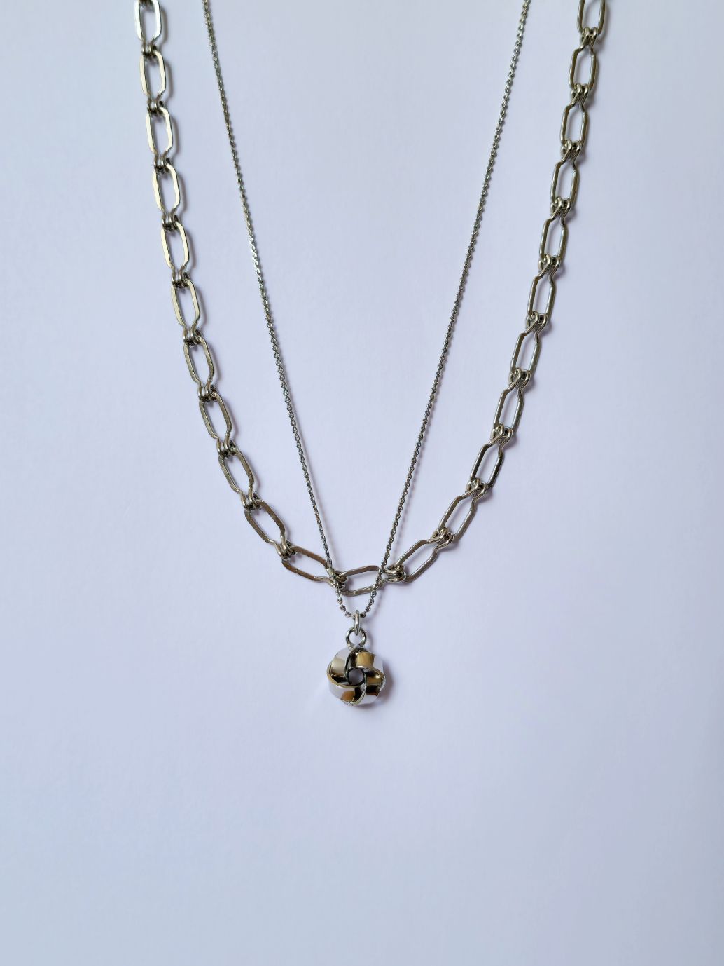 Vintage Silver Plated Paperclip Style Chain Necklace