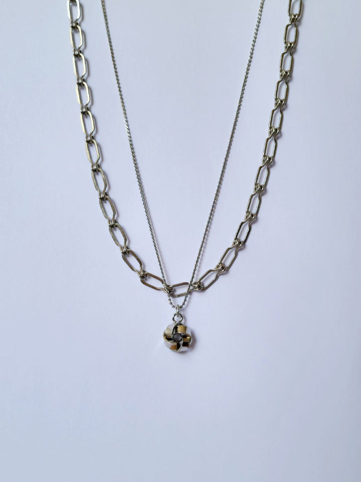 Vintage Silver Plated Paperclip Style Chain Necklace