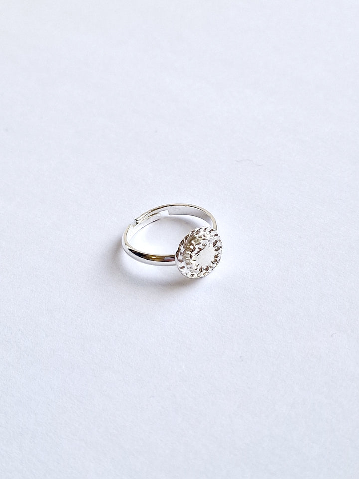 Vintage Silver Plated Round Ring