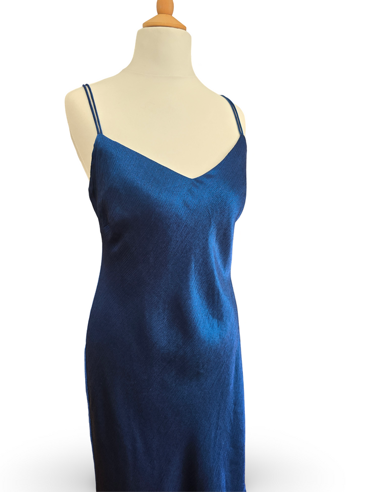 Vintage Dark Blue Maxi Slip Dress - L