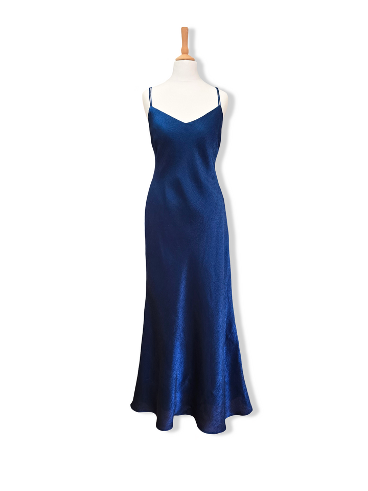 Vintage Dark Blue Maxi Slip Dress - L