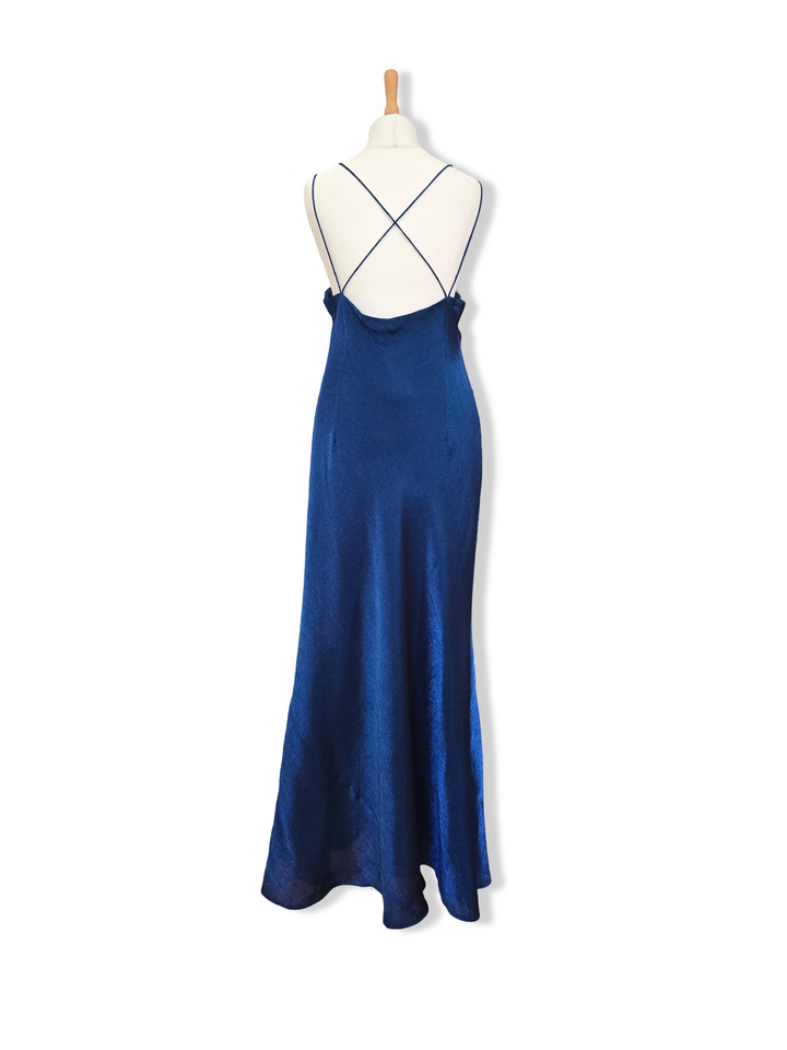 Vintage Dark Blue Maxi Slip Dress - L