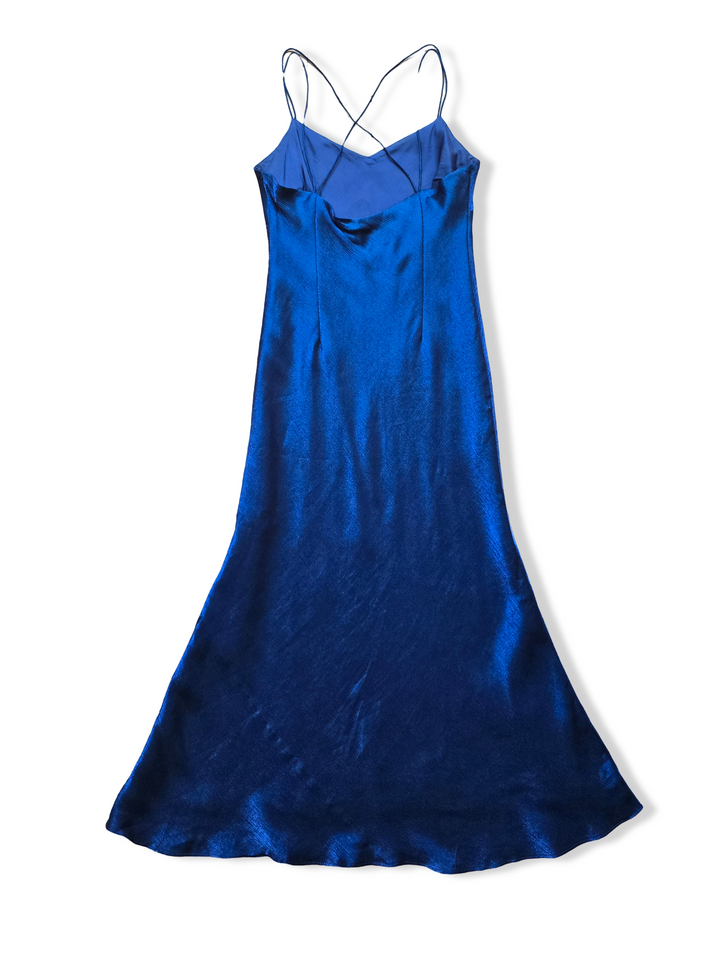 Vintage Dark Blue Maxi Slip Dress - L