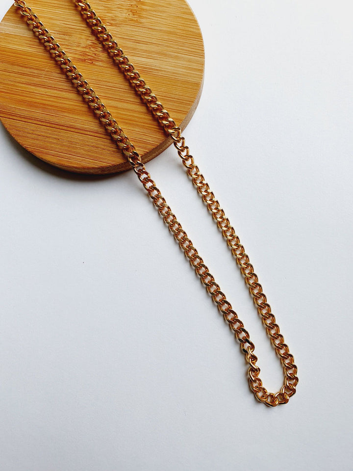 Vintage Gold Plated Curb Chain Necklace