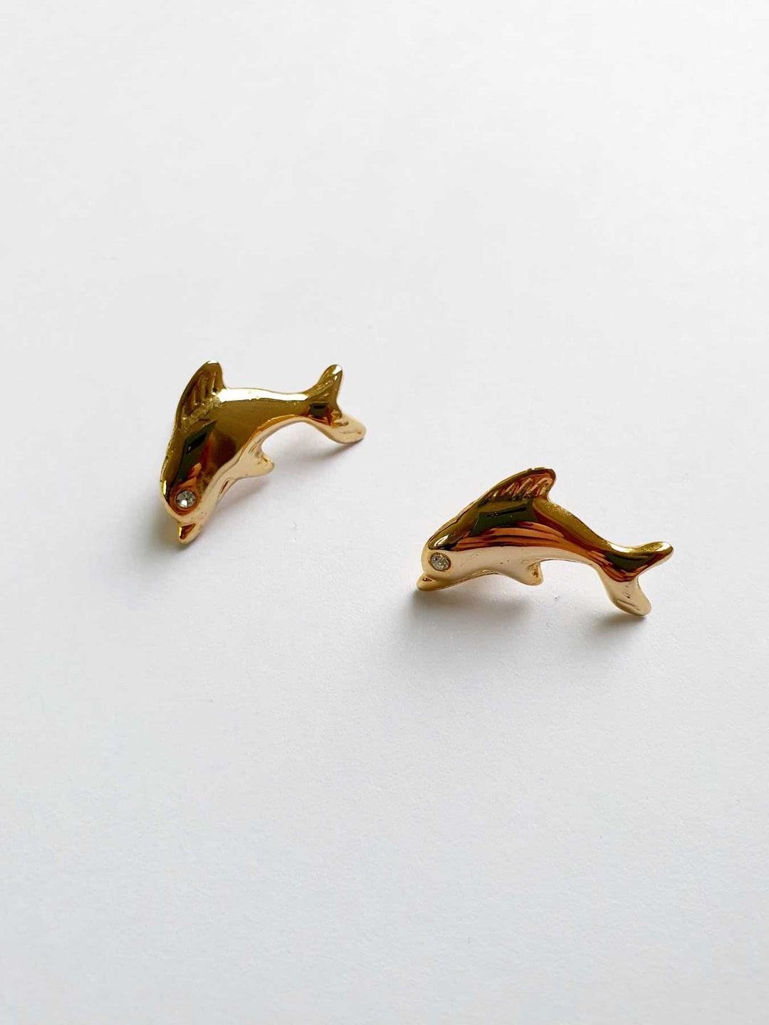 Gold Plated Dolphin Stud Earrings