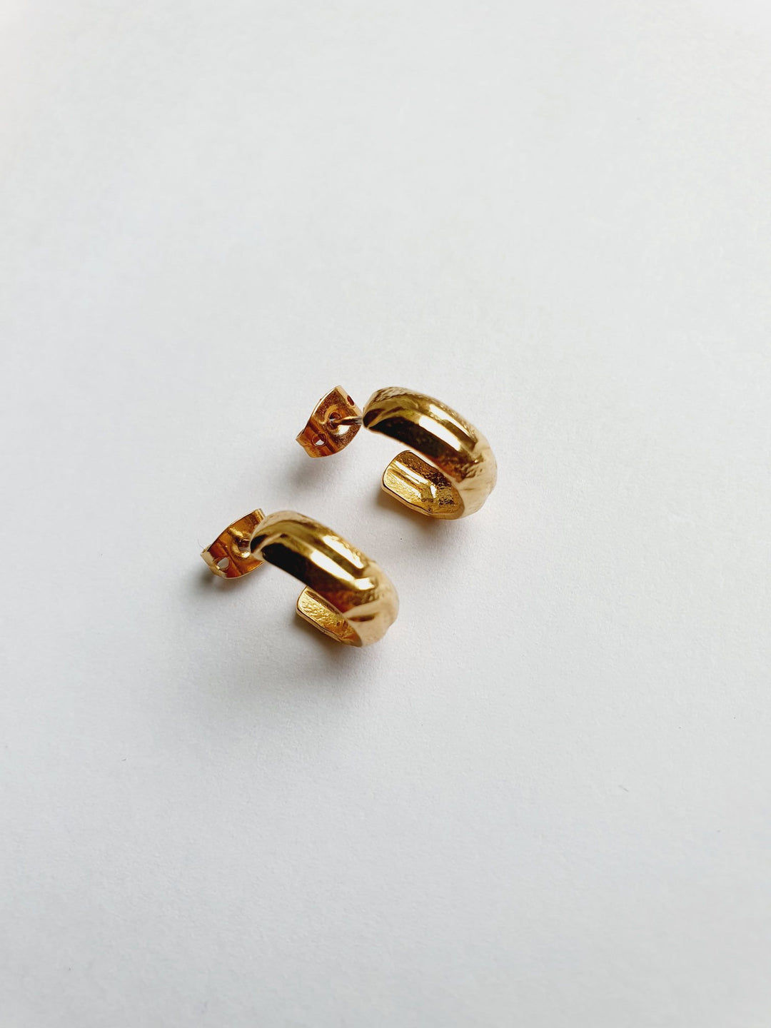 Vintage Gold Plated Minimal Micro Hoops
