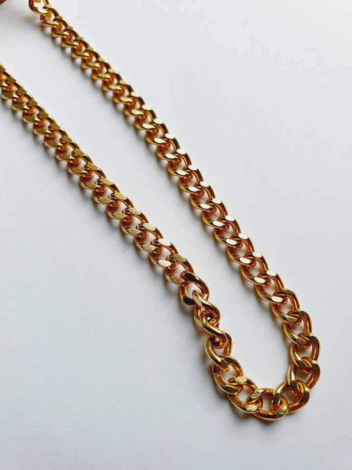 Vintage Gold Plated Curb Chain Necklace