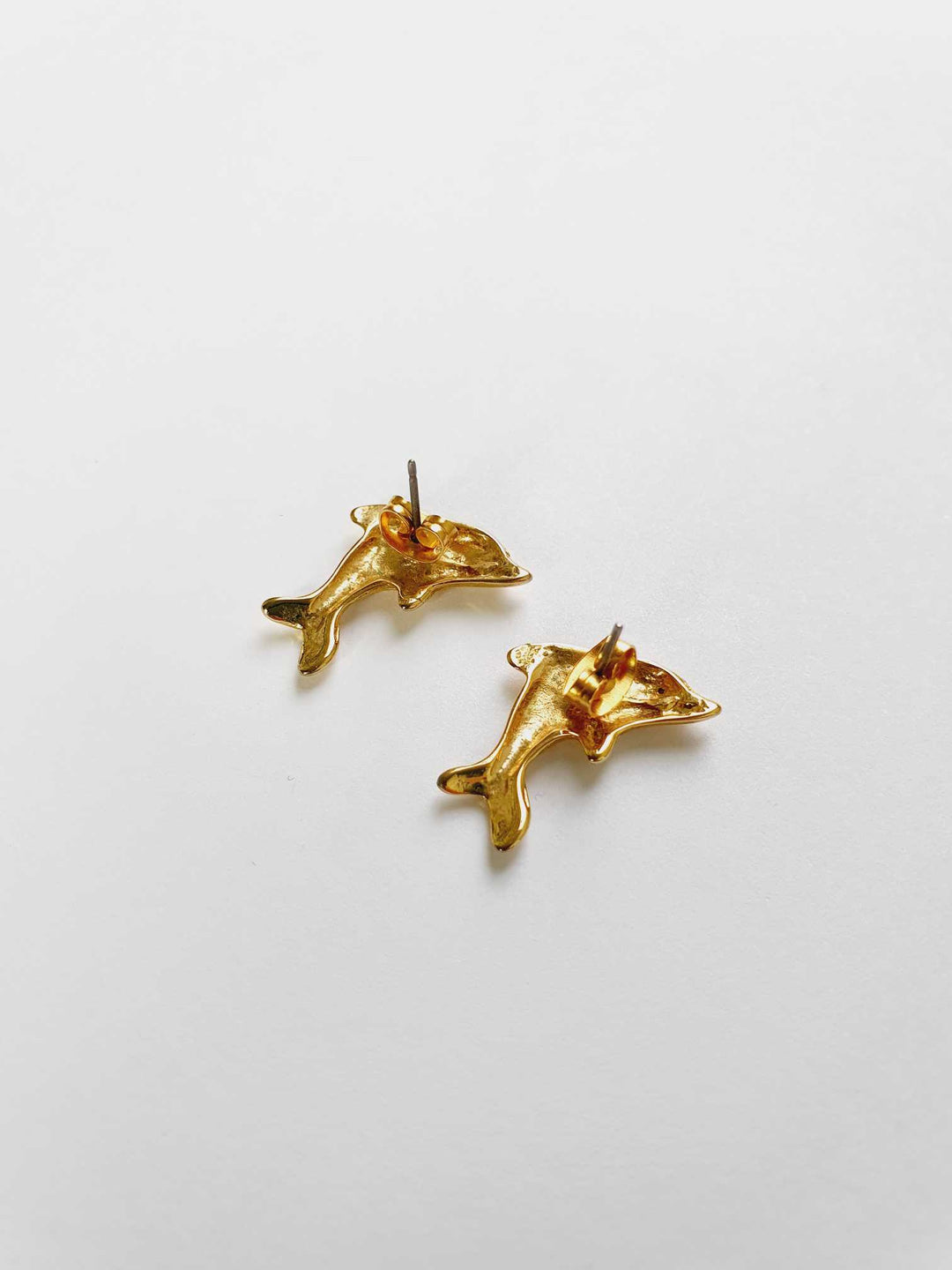 Gold Plated Dolphin Stud Earrings