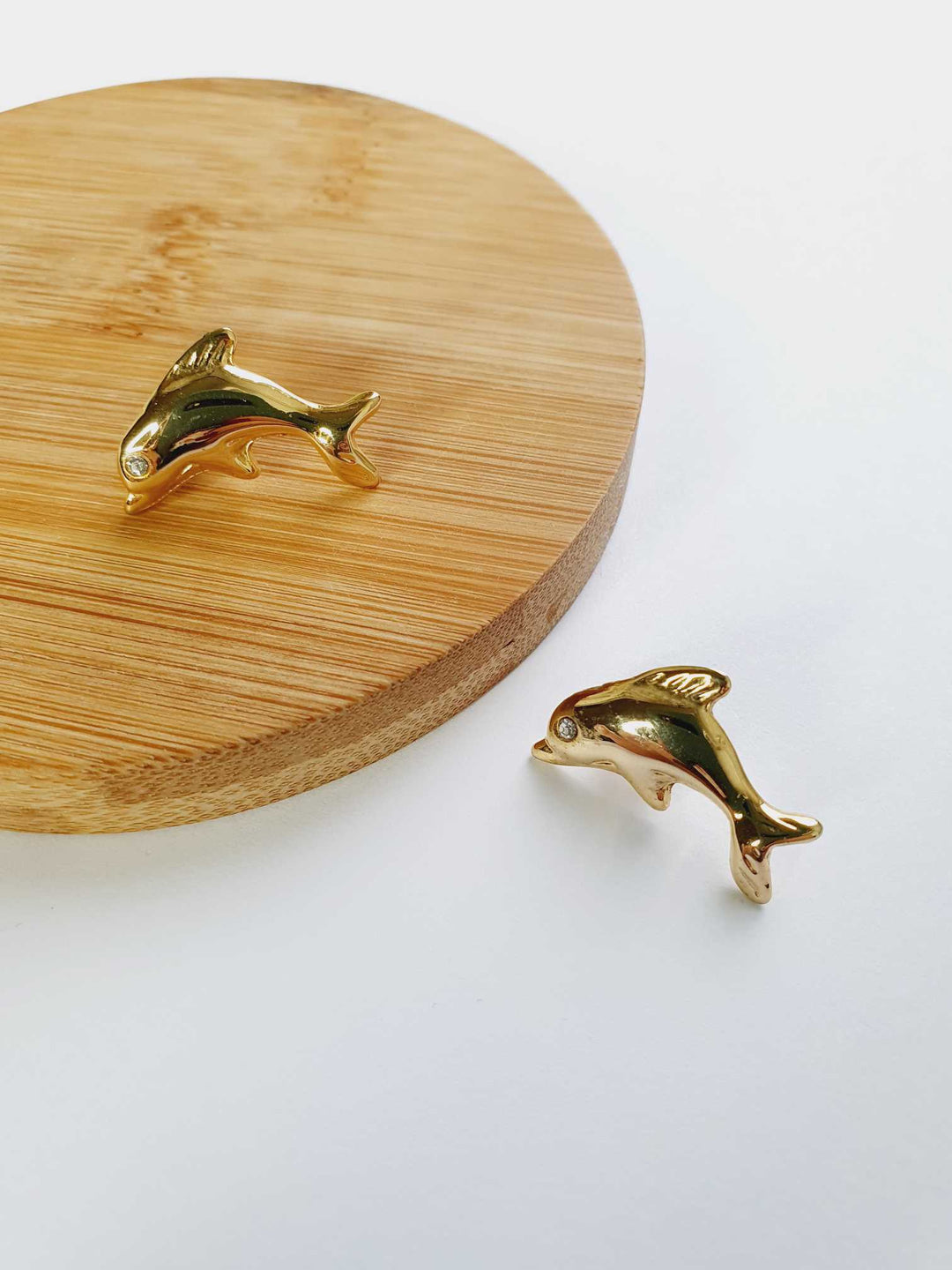 Gold Plated Dolphin Stud Earrings