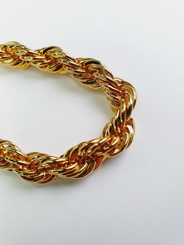 Vintage Gold Plated Thick Rope Chain Bracelet