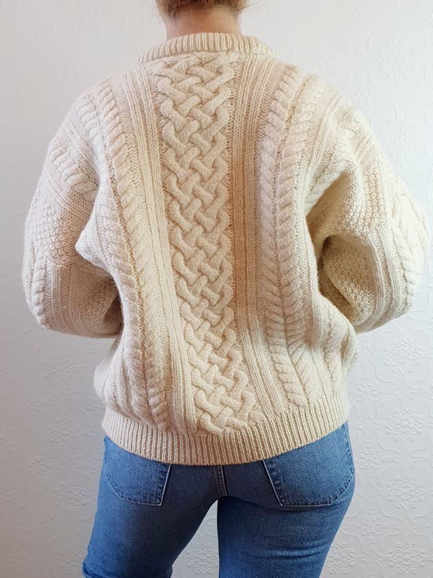 Vintage Celtic Knot Arran Jumper - L