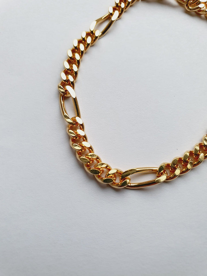 Vintage Gold Plated Figaro Chain Bracelet by Frank Usher