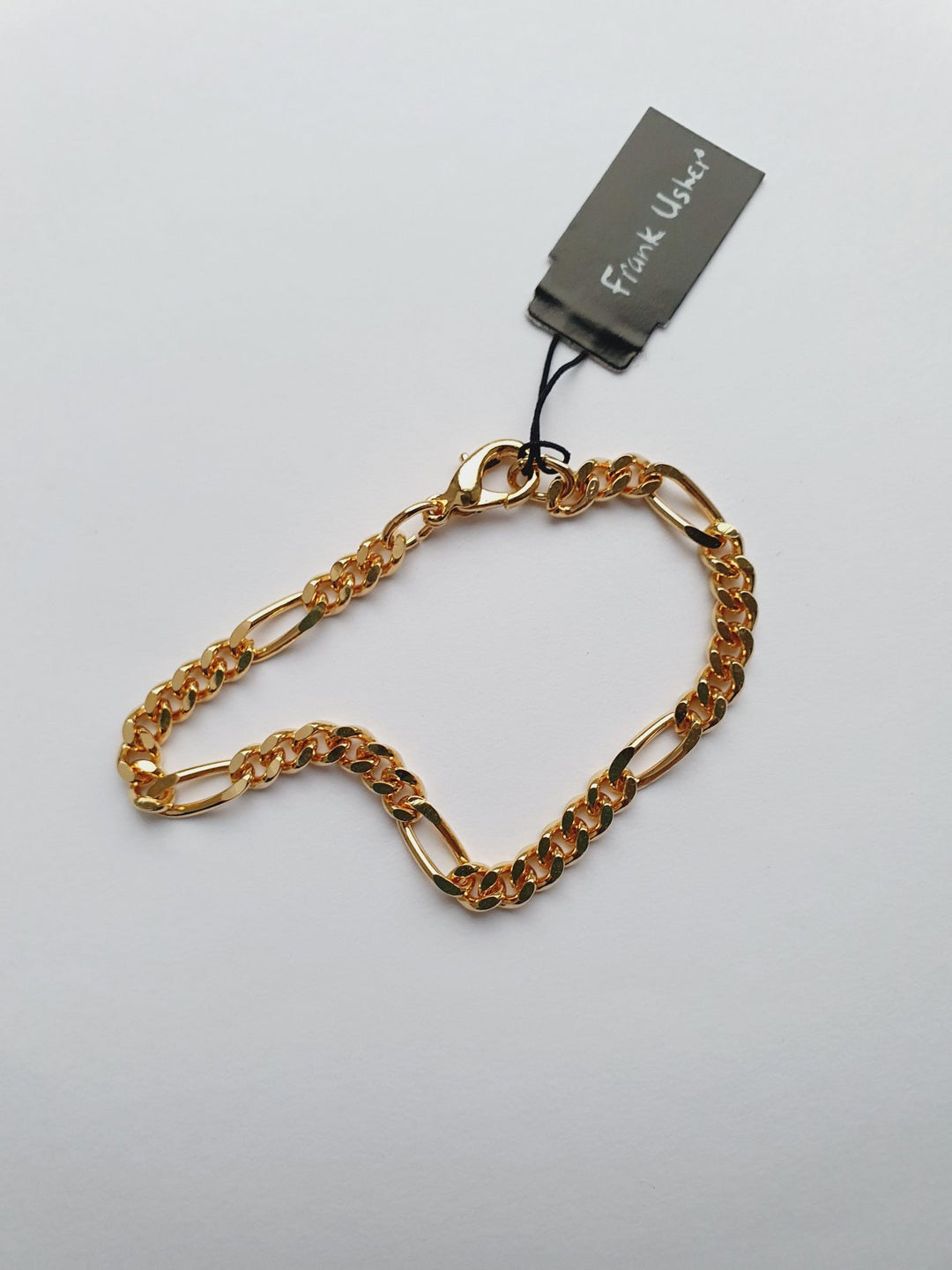 Vintage Gold Plated Figaro Chain Bracelet by Frank Usher