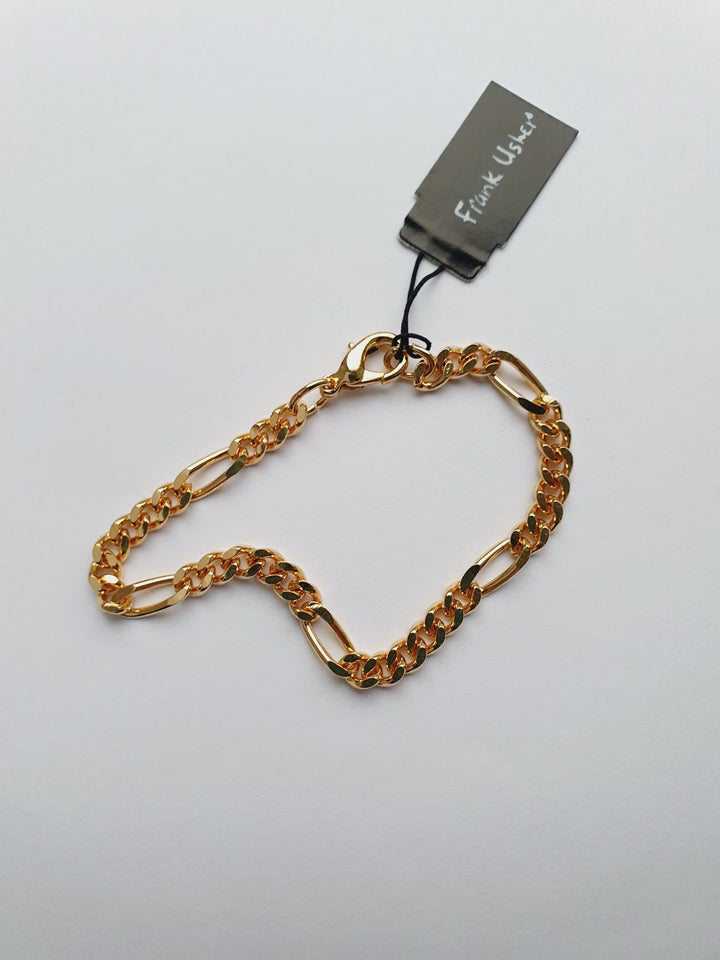 Vintage Gold Plated Figaro Chain Bracelet by Frank Usher