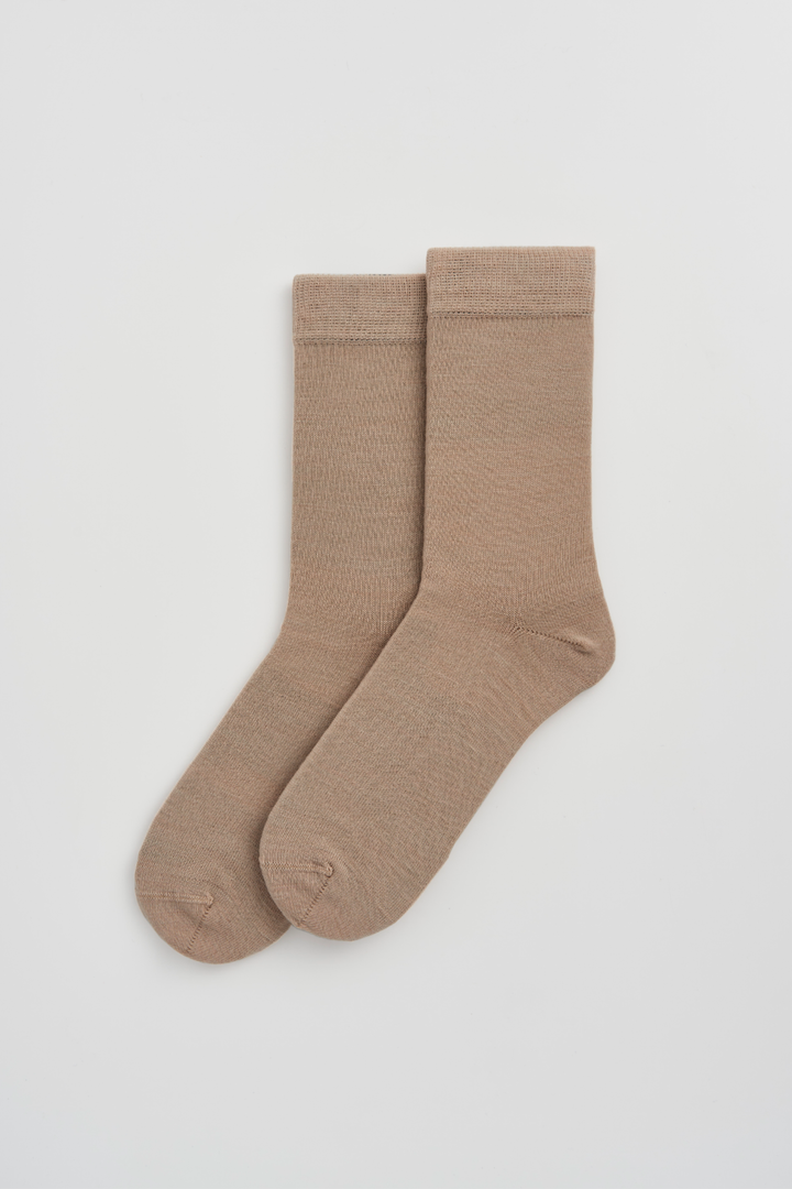 Pairs Biscuit Beige Merino Socks: Biscuit Beige / Small (UK 4-7)