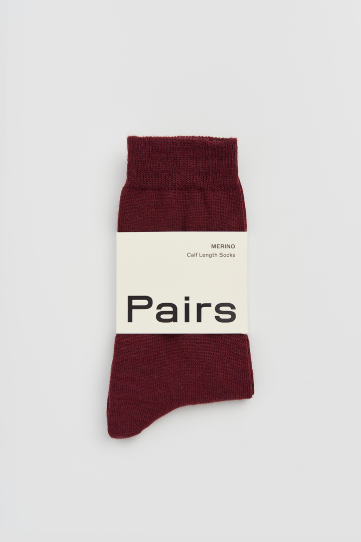 Dark Plum Merino Socks: Burgundy / Small (UK 4-7)