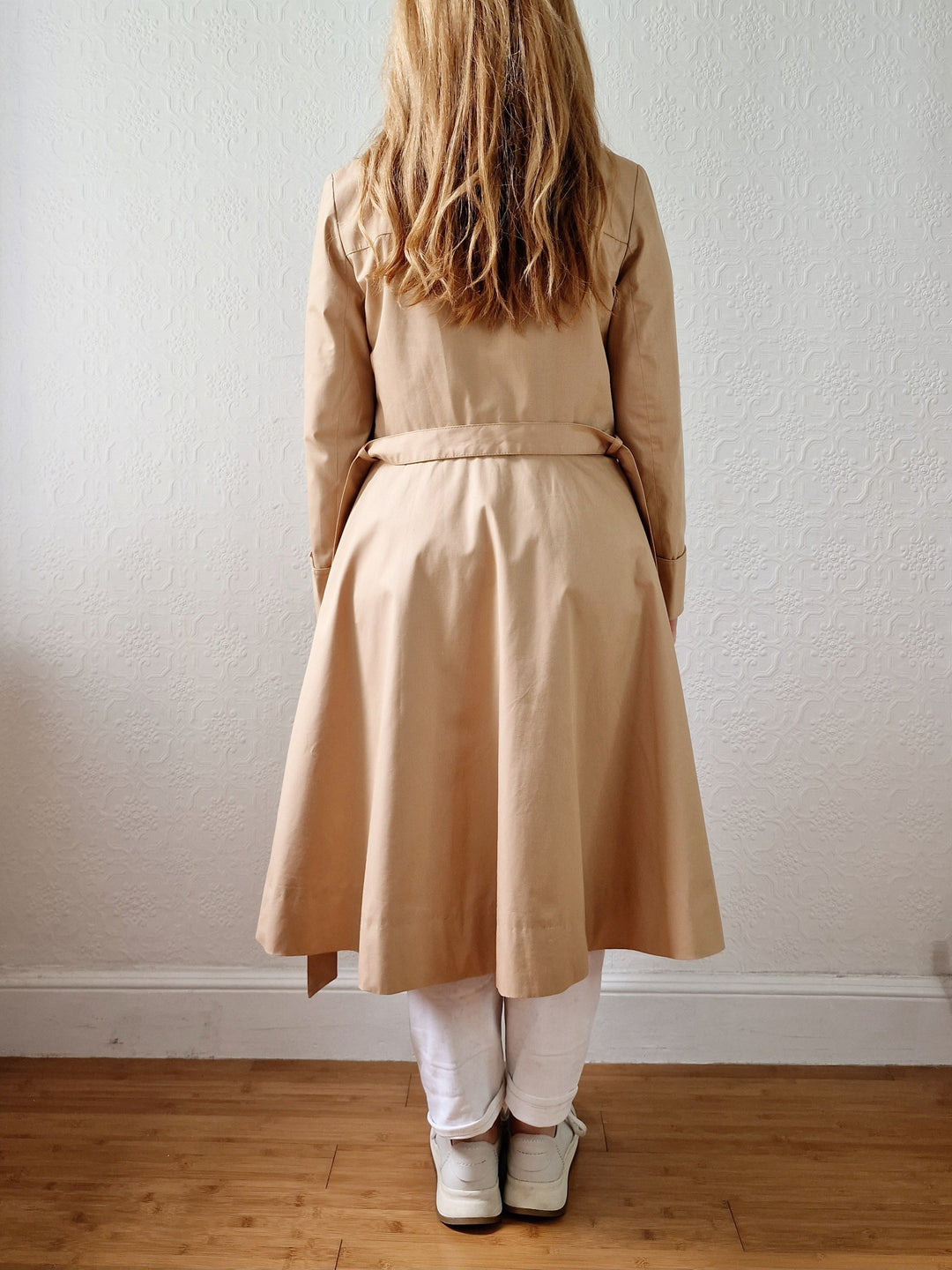 Vintage 70s Camel Single Breasted A-Line Trench Coat - XS