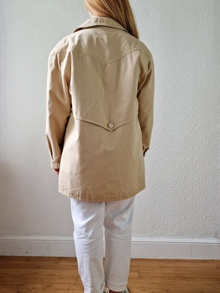 Vintage 80s Light Beige Lightweight Jacket - M