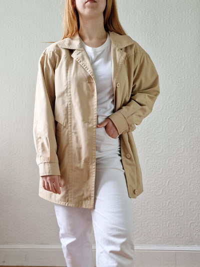 Vintage 80s Light Beige Lightweight Jacket - M