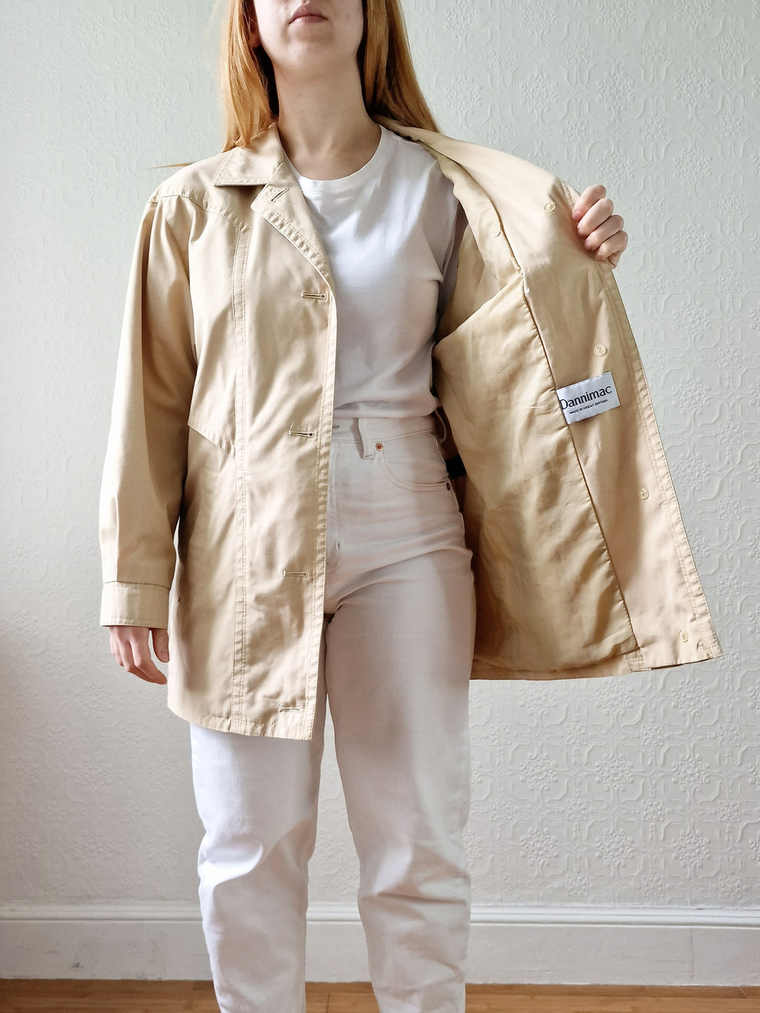 Vintage 80s Light Beige Lightweight Jacket - M