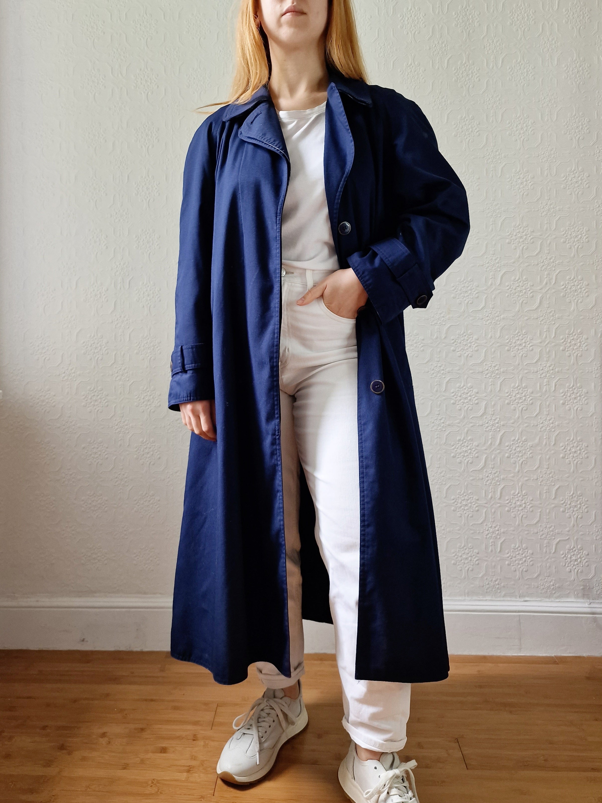 Vintage Navy Blue Single Breasted Trench Coat by Dannimac - S/M – TORN ...