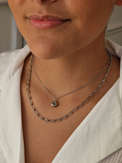 Vintage Silver Plated Paperclip Style Chain Necklace
