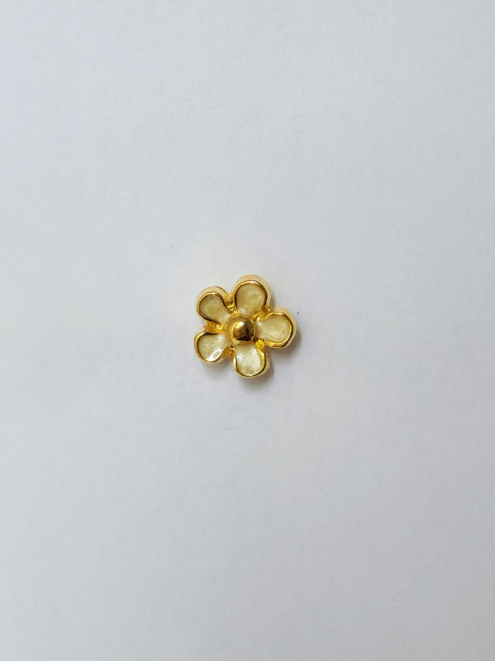 Vintage 80s Gold Plated Flower Enamel Stud Earrings