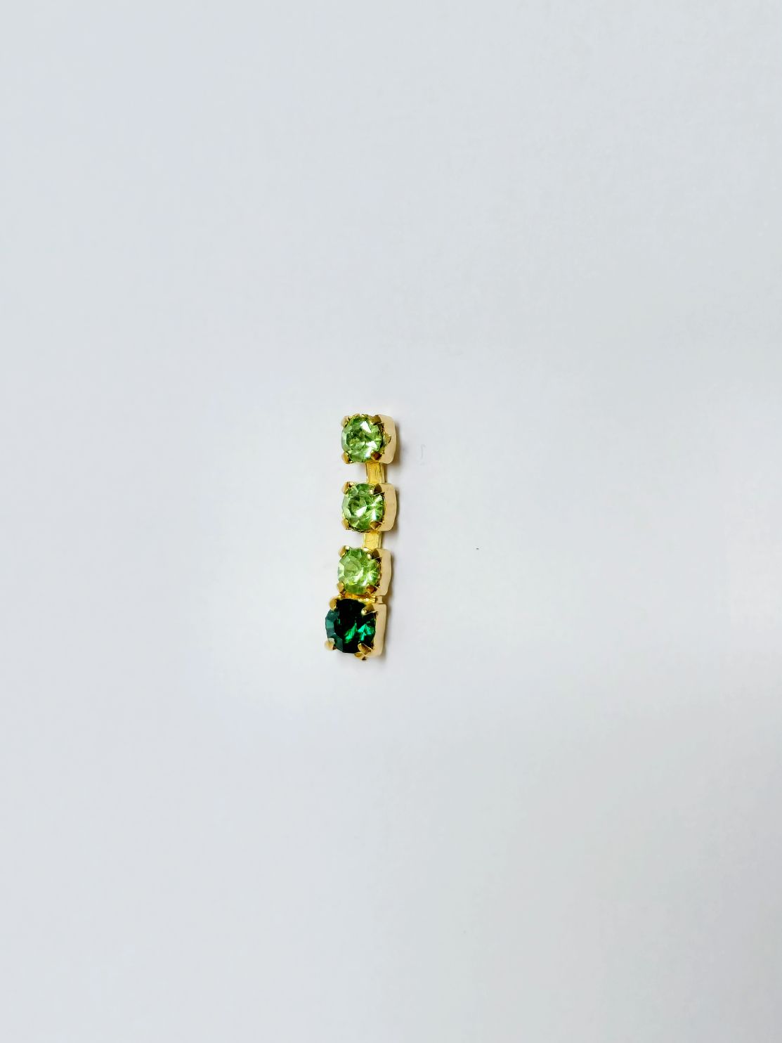 Vintage Gold Plated Green Crystal Drop Earrings
