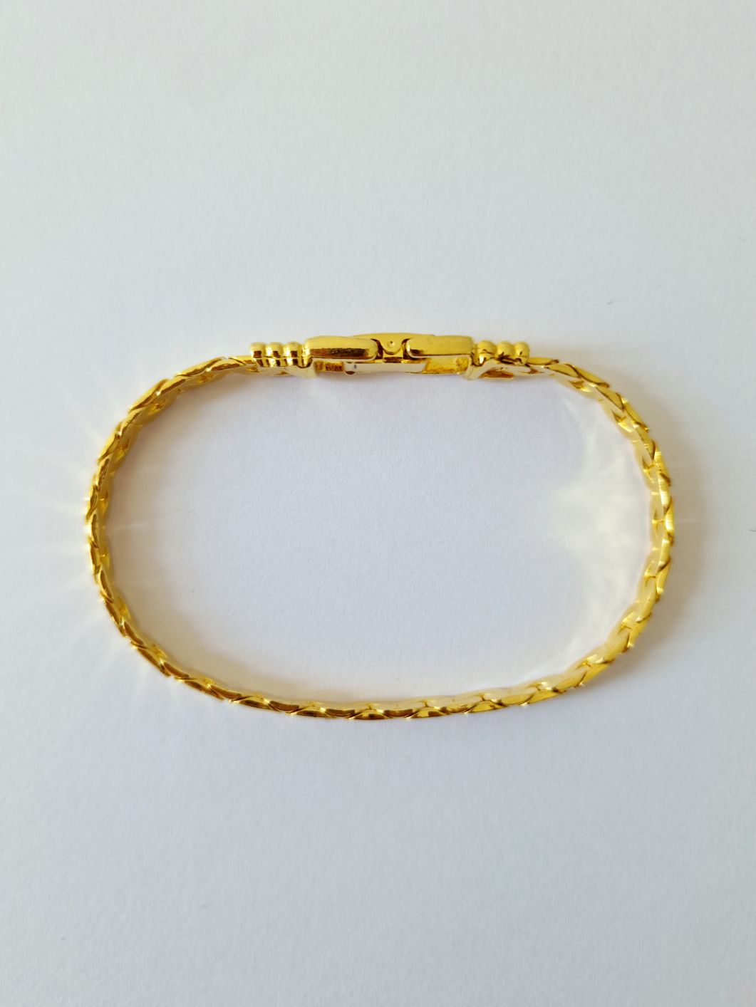 Vintage Gold Plated Flat Mesh Chain Bracelet