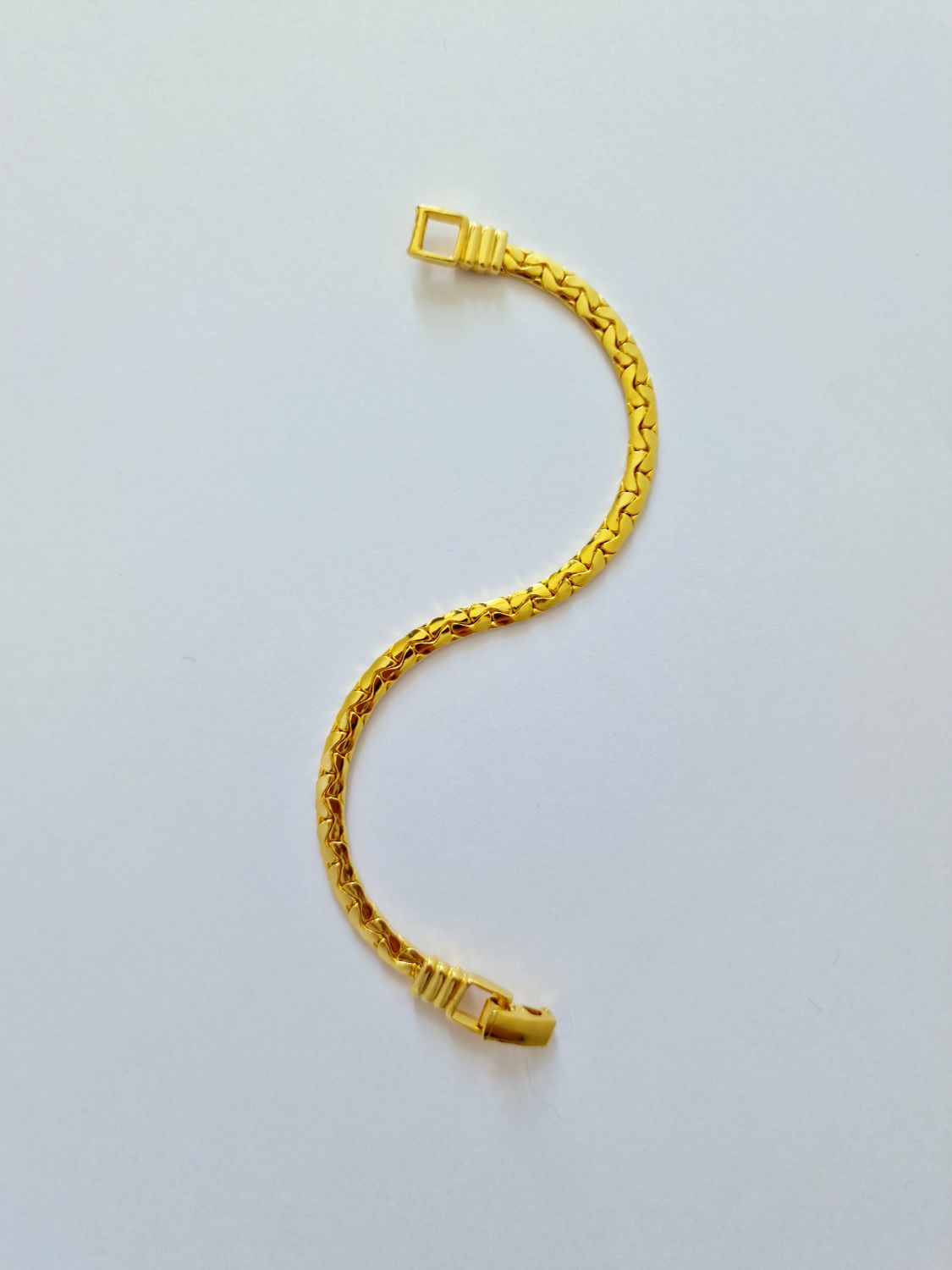 Vintage Gold Plated Flat Mesh Chain Bracelet