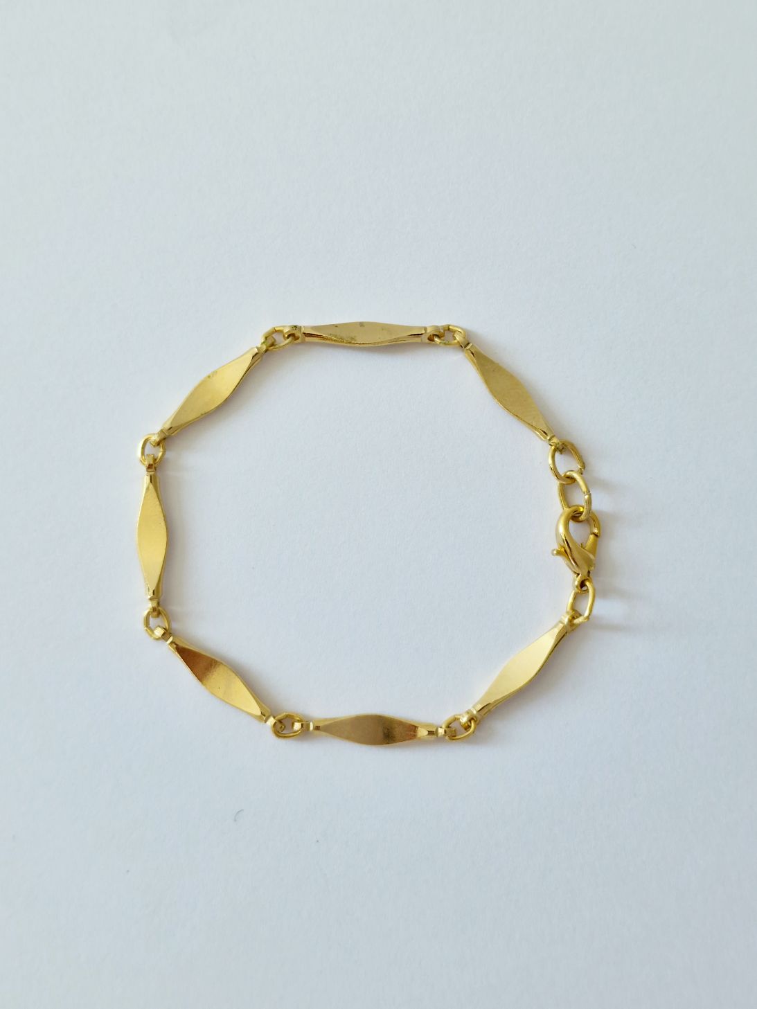 Vintage Gold Plated Flat Link Chain Bracelet