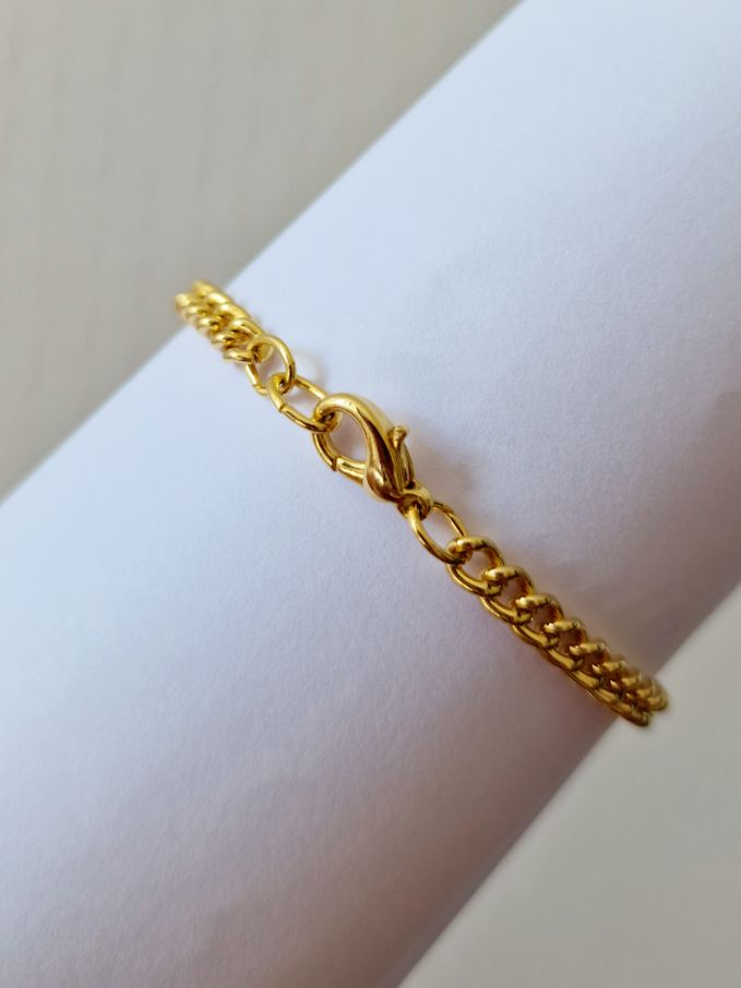 Vintage Gold Plated Curb Chain Bracelet