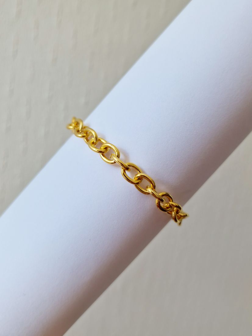 Vintage Gold Plated Cable Chain Bracelet