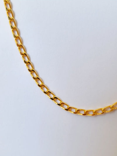 Vintage Gold Plated Dainty Curb Chain Necklace