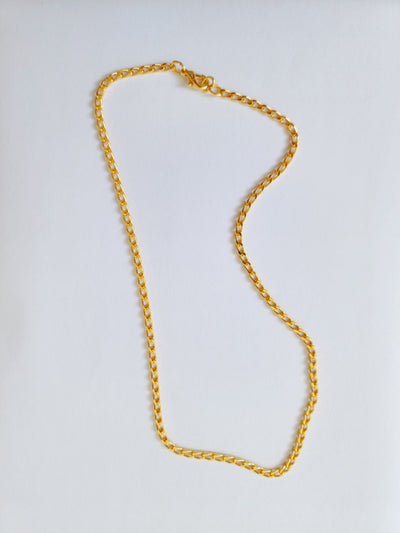 Vintage Gold Plated Dainty Curb Chain Necklace