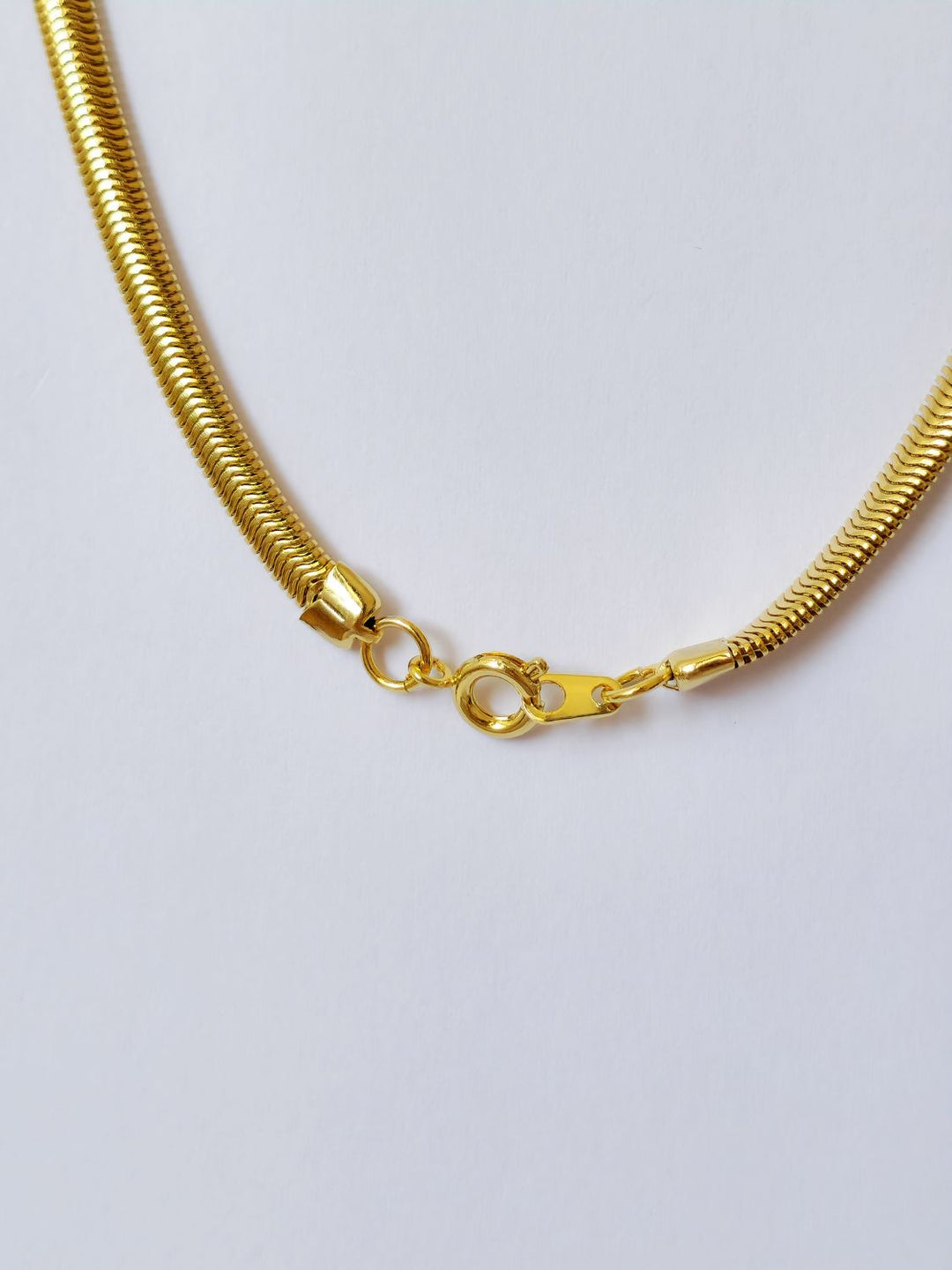 Vintage Gold Plated Thin Herringbone Chain Necklace