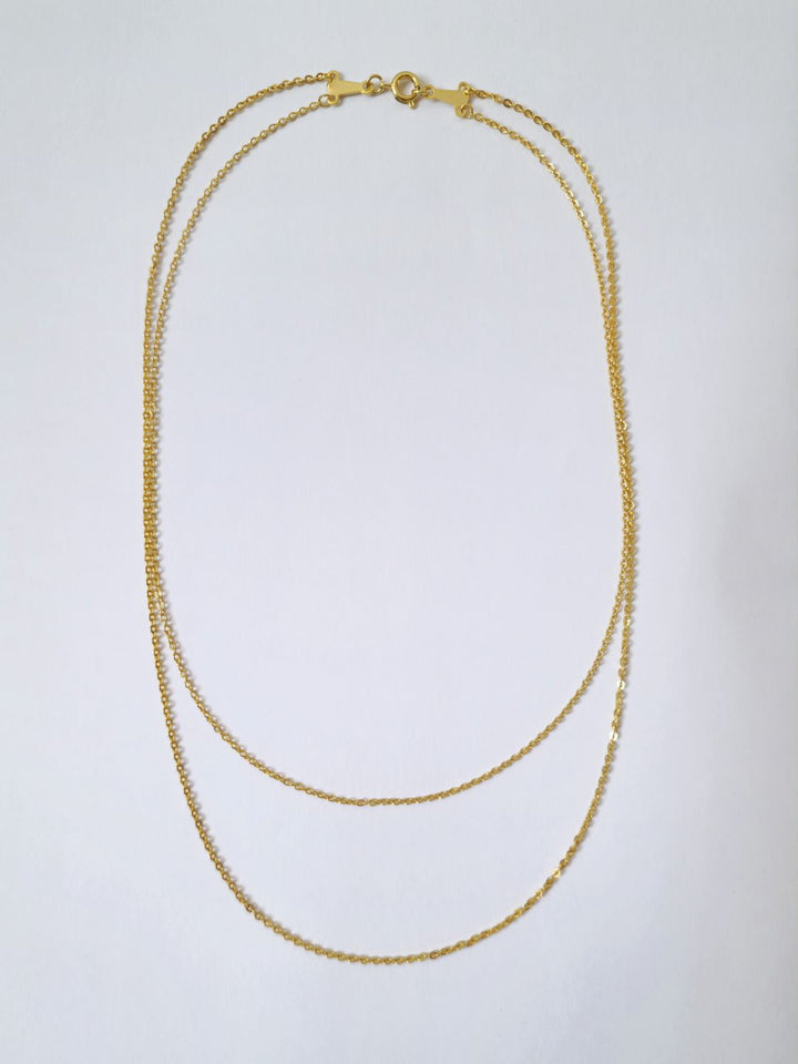 Vintage Gold Plated Dainty Layered Cable Chain Necklace