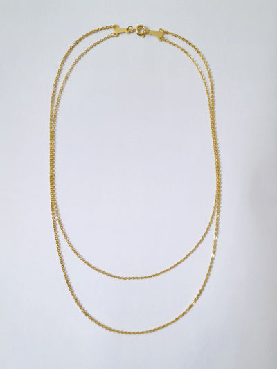Vintage Gold Plated Dainty Layered Cable Chain Necklace