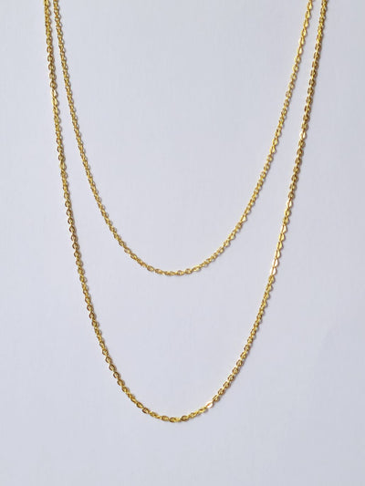 Vintage Gold Plated Dainty Layered Cable Chain Necklace
