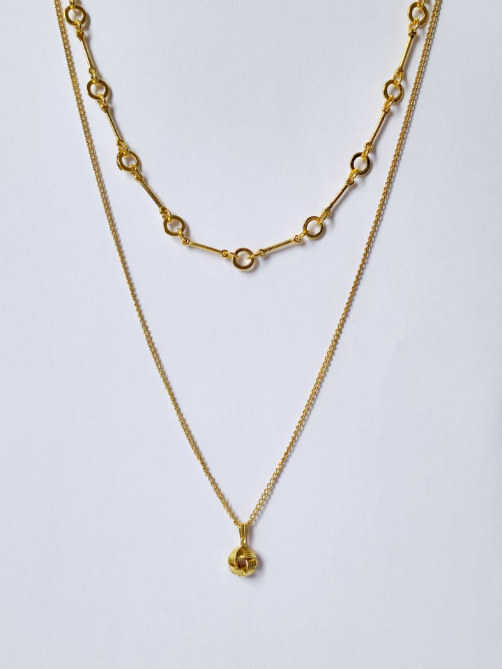 Vintage 80s Gold Plated Bar Link Chain Necklace