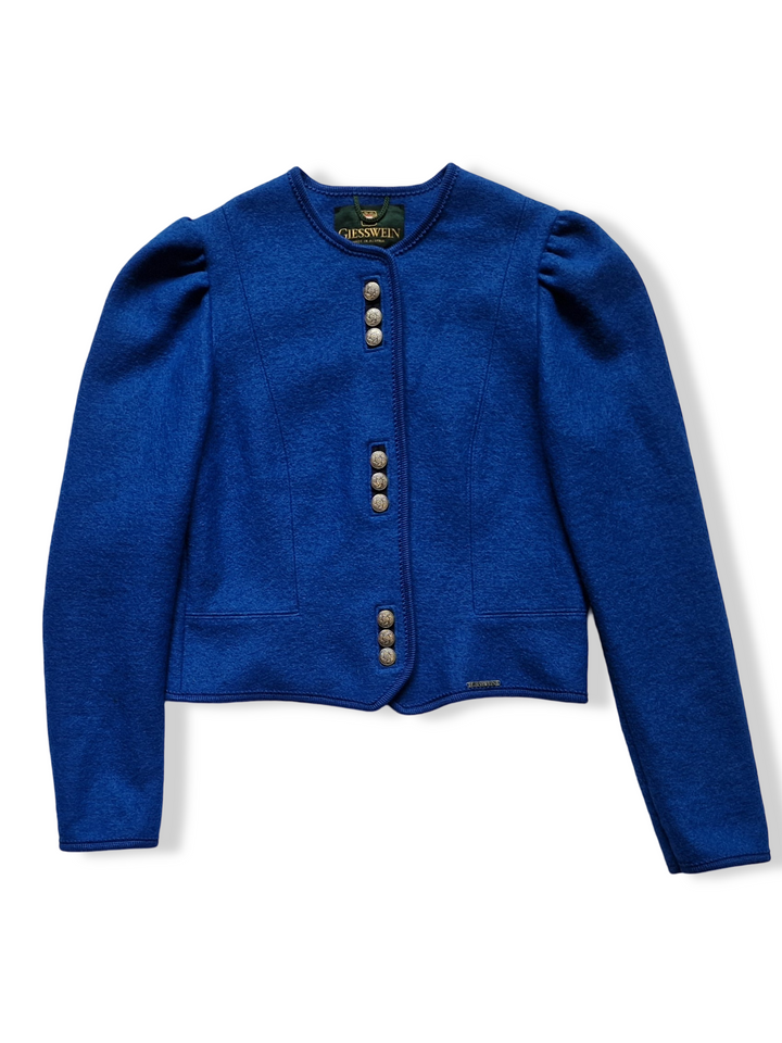 Vintage Austrian Cobalt Blue Pure Wool Cardigan - S