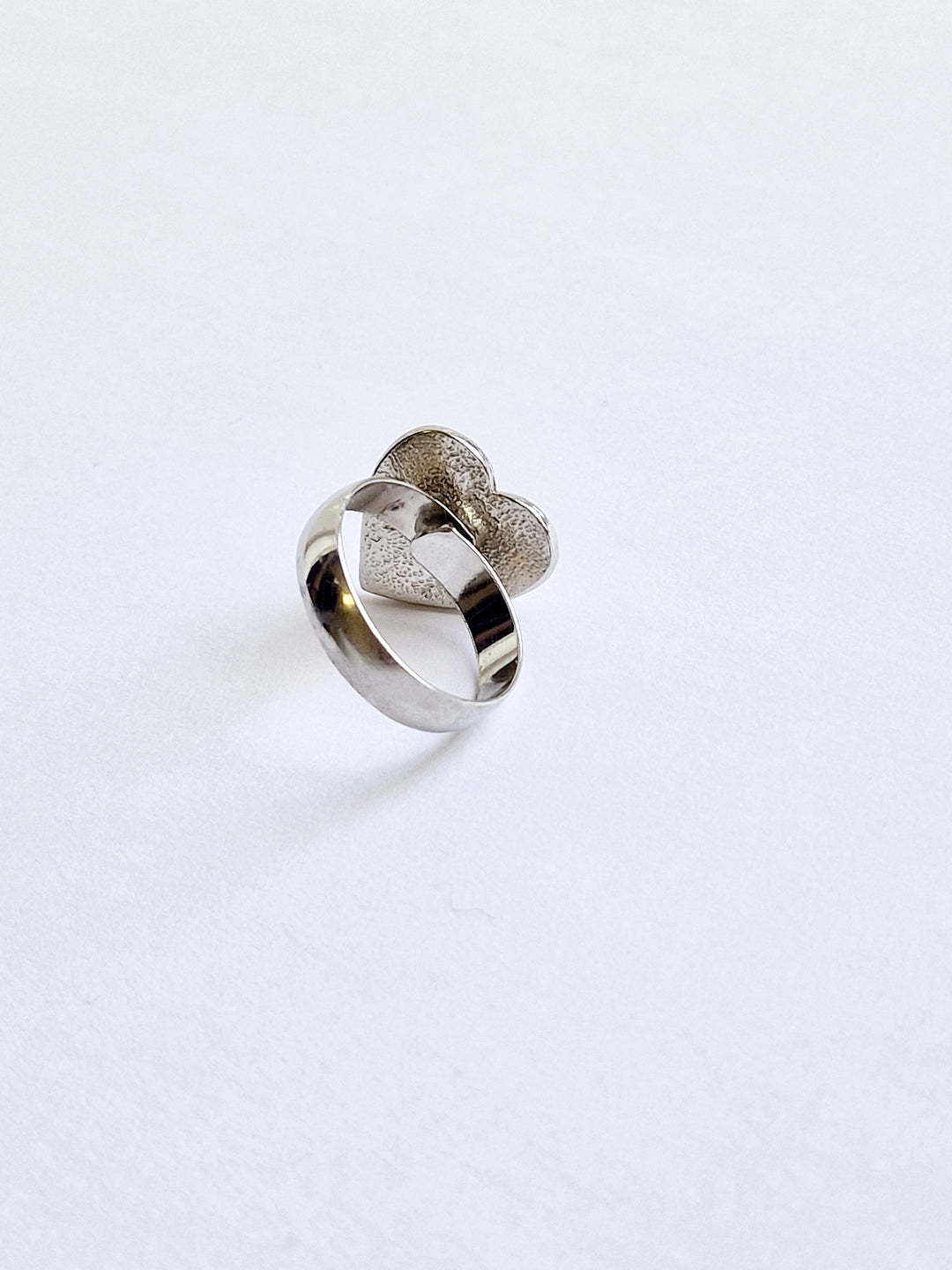 Vintage Silver Plated 'Amor' Heart Ring