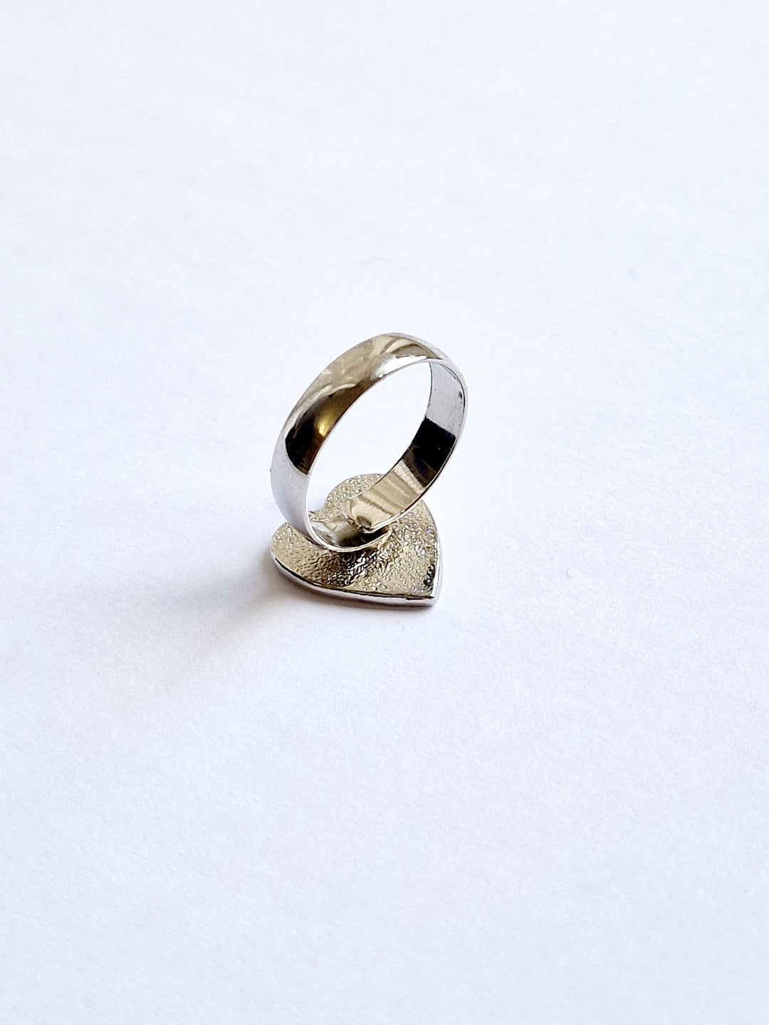 Vintage Silver Plated 'Amor' Heart Ring