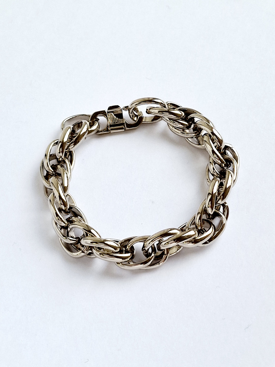 Vintage Silver Plated Twist Cable Chain Bracelet