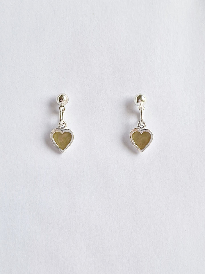 Vintage Silver Plated Mini Heart Drop Earrings