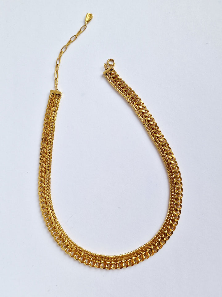 Vintage Gold Plated Chunky Statement Cable Chain Necklace