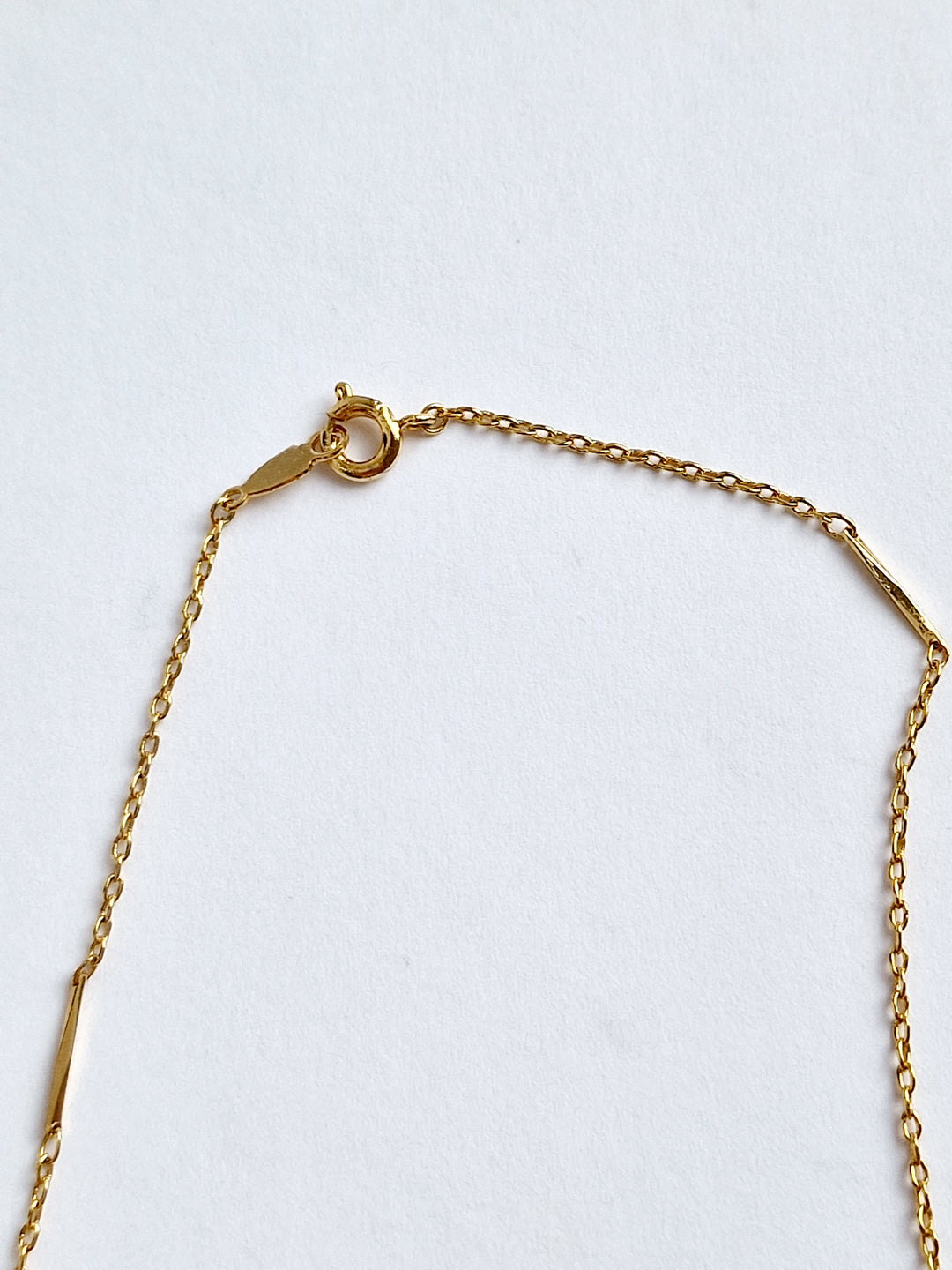 Vintage Gold Plated Dainty Chain Necklace with Bar Links