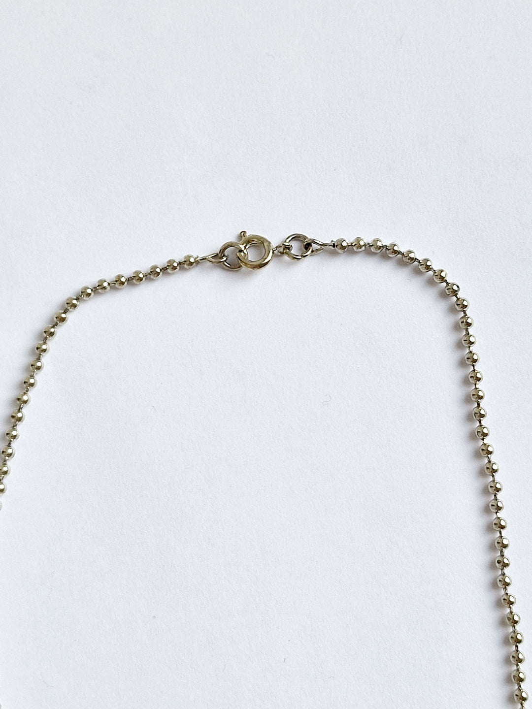 Vintage Silver Plated Ball Chain Necklace with Round Charms